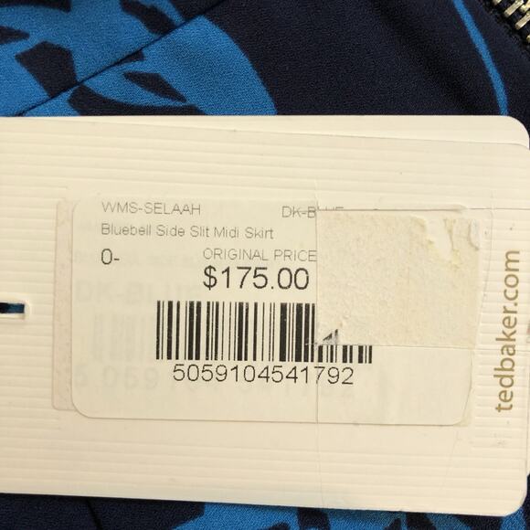 Ted Baker Selaah Bluebell Side Slit Midi Skirt Floral Vacation Date 2 US 0 TB - Picture 11 of 13